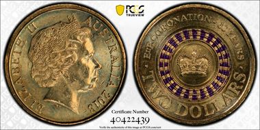2013 $2 Coronation Colorized MS64