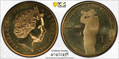 2005-G $1 Gallipoli Counterstamp MS67