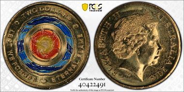 2018 $2 Lest We Forget Eternal Flame Colorized MS66