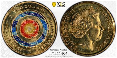 2018 $2 Lest We Forget Eternal Flame Colorized MS65