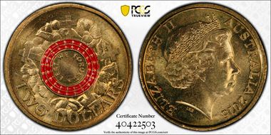 2015 $2 Lest We Forget Colorized MS64