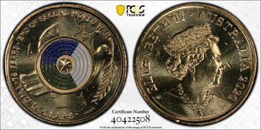 2020 $2 75th Ann End of WWII Colorized MS65