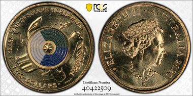 2020 $2 75th Ann End of WWII Colorized MS67