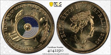 2020 $2 75th Ann End of WWII Colorized MS66