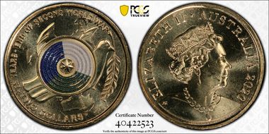 2020 $2 75th Ann End of WWII Colorized MS66