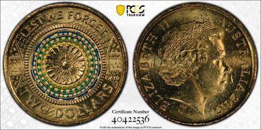 2017 $2 Lest We Forget Colorized MS64