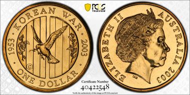 2003-C $1 Korean War Counterstamp MS68