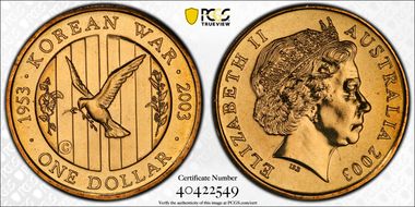 2003-C $1 Korean War Counterstamp MS67