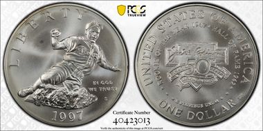 1997-S $1 Jackie Robinson MS70