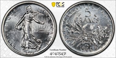 1960 5 Fr Gad-770 F-340 MS66