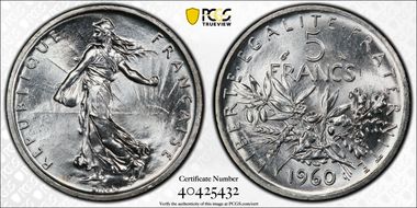1960 5 Fr Gad-770 F-340 MS65