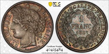 1887-A 1 Fr Gad-465a F-216 MS66