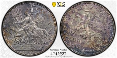 1911 Peso Caballito KM-453  Short Ray AU50