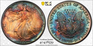 1992 $1 Silver Eagle MS68