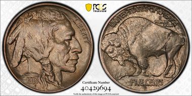 1913-D 5C Type 1 MS62