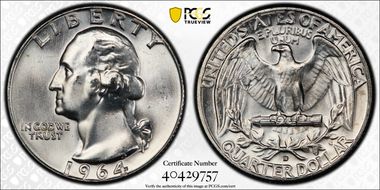 1964-D 25C MS65