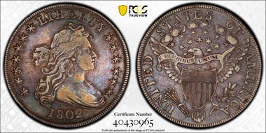 1802/1 $1 B-2 BB-233 Wide Date XF40
