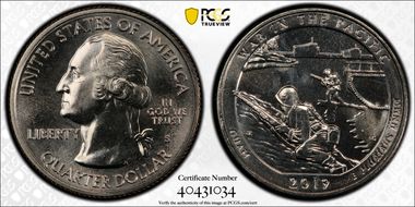 2019-S 25C War in the Pacific NP MS65