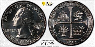 2019-P 25C San Antonio Missions NP MS67