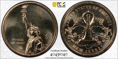 2019-D $1 American Innovation NJ Edison Light Bulb Pos. A MS67