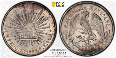 1899-Zs FZ Peso KM-409.3 AU55