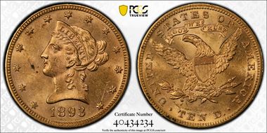 1893 $10 MS61