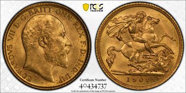 1908-S 1/2 Sov S-3977B MS62