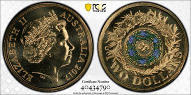 2017-C $2 Remembrance Day Colorized MS68