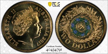 2017-C $2 Remembrance Day Colorized MS67