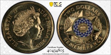 2019-C $2 Police Remembrance Colorized MS67