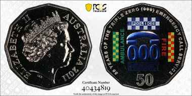 2011 50C Triple Zero Anniversary Colorized MS68