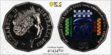 2011 50C Triple Zero Anniversary Colorized MS68