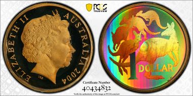 2004 $1 Holographic Kangaroos PR68DCAM