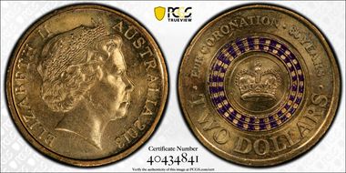 2013 $2 Coronation Colorized MS64