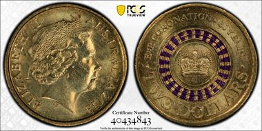 2013 $2 Coronation Colorized MS64