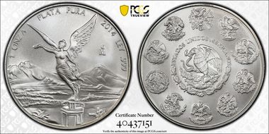 2014-Mo Onza Libertad Ag MS70