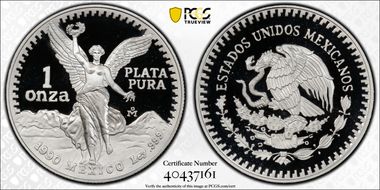 1990-Mo Onza Libertad Ag PR69DCAM
