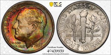 1953-D 10C MS67+ FB