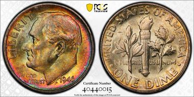 1946-S 10C MS67+ FB