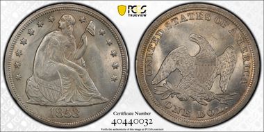 1853 $1 MS64