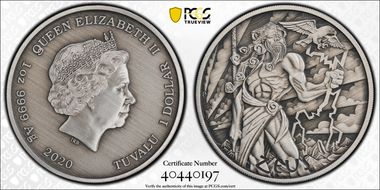 2020-P $1 Zeus Antique Finish MS70