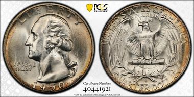 1950-S 25C MS66