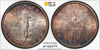 1910-S Peso KM-172  Ag MS62