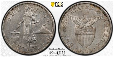 1911-S Peso AU53