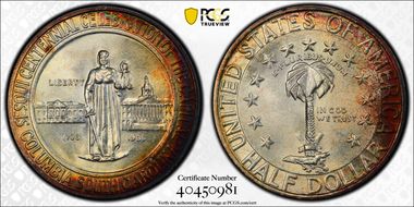 1936 50C Columbia MS68+