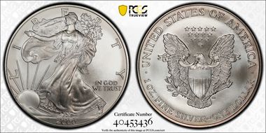 2000 $1 Silver Eagle MS68