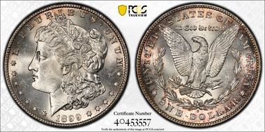 1899-S $1 VAM 7, Doubled Date MS64