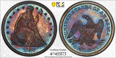 1858 $1 PR65+