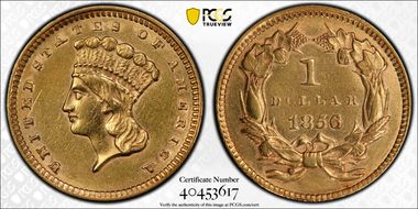1856 G$1 Slanted 5 N1