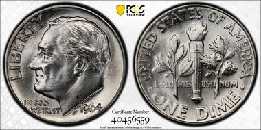 1964-D 10C DDR FS-802 MS66